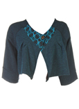 Zelti Gilet Bleu Bolero Femme