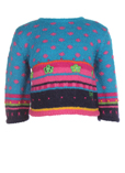 Kenzo Pull Bleu Col Rond Fille