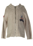 Alphabet Gilet Beige Cardigan 