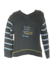 Pomme Framboise Pull Bleu Fonc