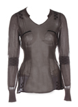 Et Compagnie Pull Taupe Col V 