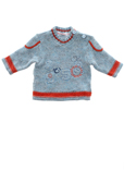 Clayeux Pull Bleu Ciel Col Ron