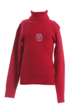 3 Pommes Pull Rouge Grenat Col