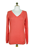 Oxbow Pull Corail Col V Femme