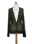 Ichi Gilet Vert Cardigan Femme