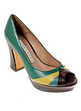 Pura Lopez Chaussure Vert Esca